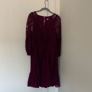 Sundance Deep Burgundy Long Sleeve Dress